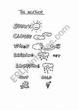 Weather Coloring Worksheet Children Worksheets Vocabulary Eslprintables sketch template