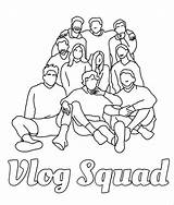 Coloring Tiktok Squad Vlog Pages Printable Description sketch template