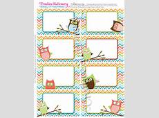 Owl Baby Shower Name Tags. Orange Green Pink by CreativeStationery