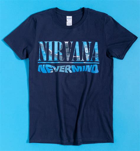 Navy Nirvana Nevermind T Shirt With Back Print