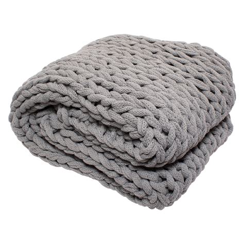 silver  chunky knitted throw blanket gray    walmartcom