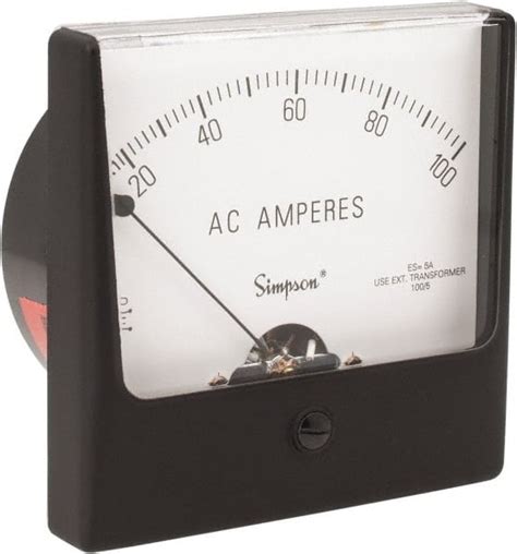 simpson electric analog ac ammeter panel meter  msc