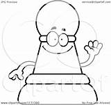 Chess Pawn Coloring Waving Mascot Clipart Cartoon Thoman Cory Outlined Vector 2021 sketch template