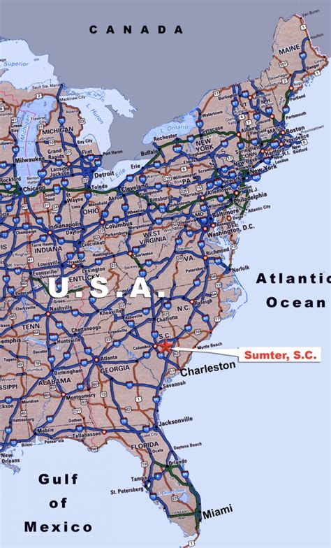 road map   east coast