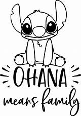 Ohana Lilo Means Stich Pintar Silueta Colorier Kreative Famille Skizzen Serveware Interestinginformations sketch template