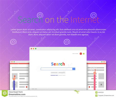 search   internet web page design stock vector image