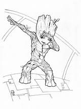 Groot Coloring Baby Pages Templates Printable Via Deviantart Pre08 sketch template