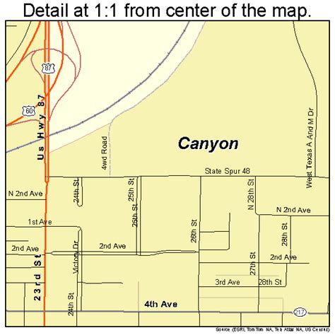 canyon texas street map