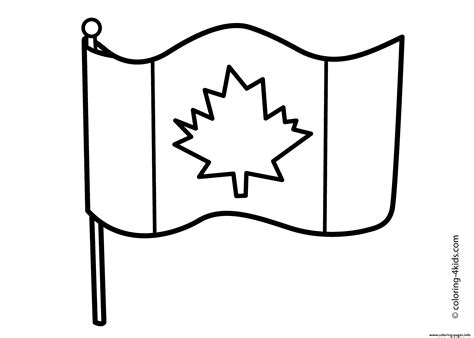 canada flag simple coloring pages printable