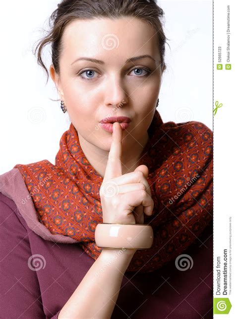 Woman Put Her Finger To Her Lips Stock Image Image Of Person Beauty
