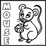 Mouse Coloring Pages Kids Word Cute Printables Farm sketch template