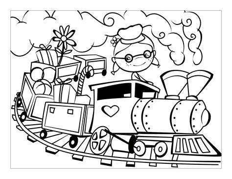 train colouring pages