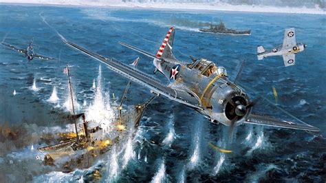 world war ii mcdonnell douglas dauntless dive bomber pacific military aircraft wallpapers