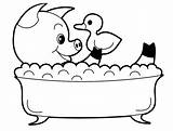 Cute Pig Coloring Baby Pages Bath Animal Print Take Kids Duck sketch template