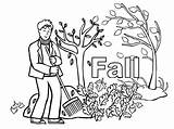 Coloring Pages Street Sweeper Autumn Sweep Template Leaves sketch template