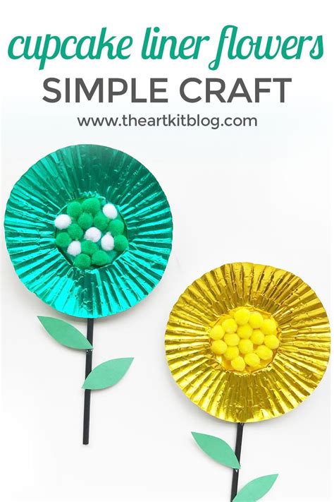 cupcake liner flower craft  kids  art kit