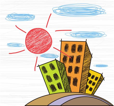 edificios coloridos ilustracion del vector ilustracion de ciudad