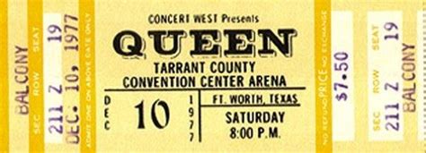 queen unused concert ticket concert  queen  album cover design