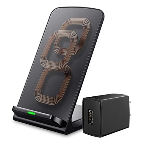 iphone  wireless charger ellesye  coil qi wireless charger stand upgraded   adapter