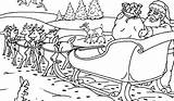 Coloring Santa Pages Reindeer Sleigh Christmas Claus Print Printable Kids Sheets Cute Choose Board Coloringhome sketch template