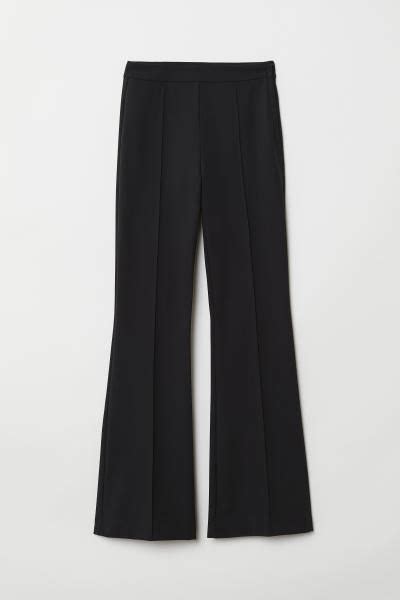 flared broek zwart dames hm nl  fashion art flare pants trousers women side zip