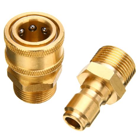 pair brass quick couplers  quick release pressure washer adapter connector coupling mm