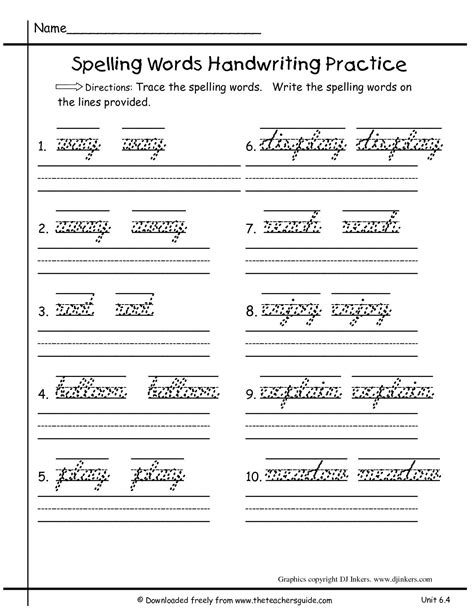 grade handwriting worksheets handwriting worksheets