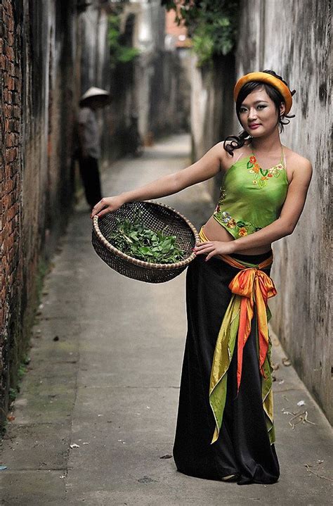 the nice girl at village vietnam costume vietnam girl vietnamese traditional dress