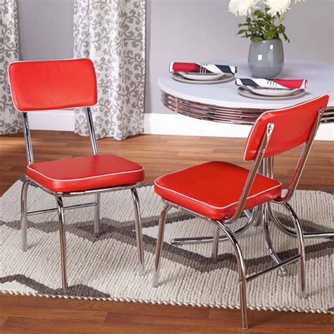 retro dining chairs set   red walmartcom walmartcom