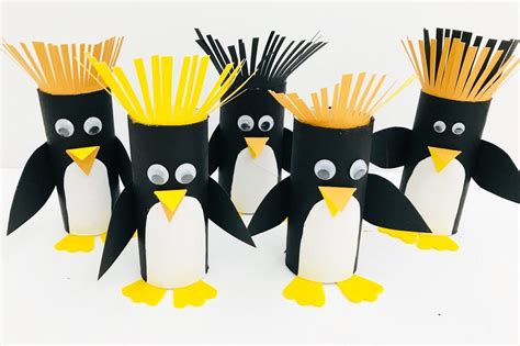 paper roll penguin craft  paper roll kids crafts