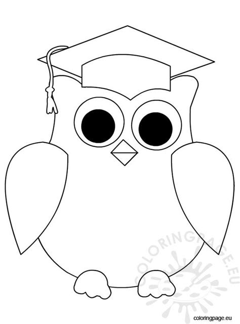 owl graduation coloring page