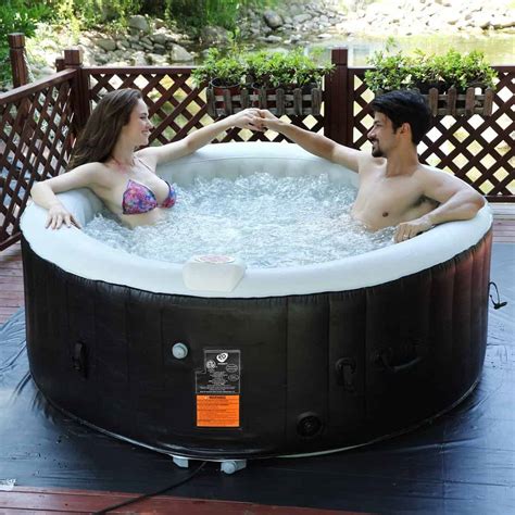 Goplus 4 Person Portable Inflatable Hot Tub For Outdoor