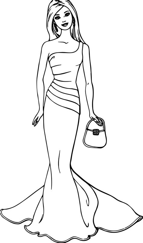 barbie simple coloring page mcoloring princess coloring pages