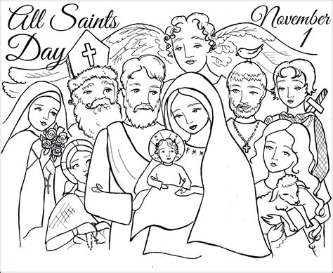 saints day coloring page activity shelter