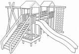 Playground Slide Drawing Climbing Frame Swing Getdrawings sketch template