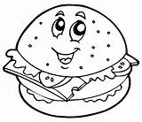 Hamburger Hamburguesa Burger Colorare Disegni Panini Kleurplaat Cibo Carne Glimlachen Pusheen Archivioclerici Nombre Amburguesa sketch template