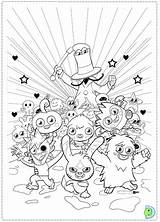 Coloring Moshi Dinokids Monsters Pages Close sketch template