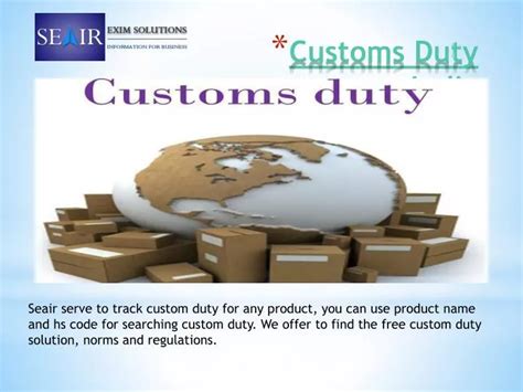 customs duty india   products  seair powerpoint