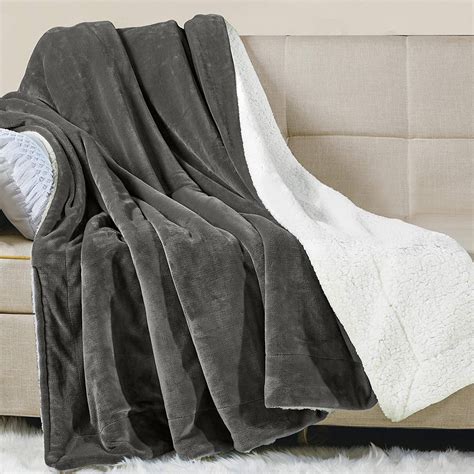 sherpa fleece throw blanket super soft fuzzy warm lightweight fluffy reversible plush blanket