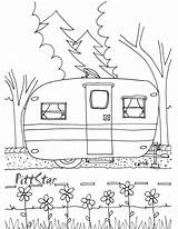 Coloring Camper Trailer Vintage Pages Printable Drawing Travel Camping Instant Motorhome Kids Color Rv Adult Summer Etsy Silhouette Trailers Colouring sketch template