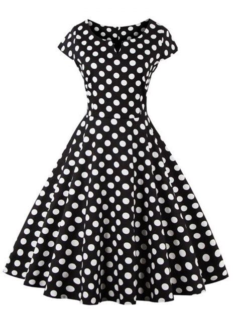 [41 off] 2019 retro style polka dot print dress in black dresslily
