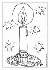 Adventskalender Kerze Ausmalbild Teil Türchen Zeichenkurs sketch template