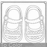 Baby Shoes Pages Coloring Printable Shower sketch template