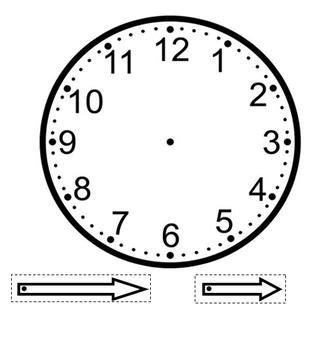 clock template       craft   students hands