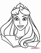 Coloring Aurora Sleeping Beauty Face Pages Princess Disneyclips Disney Gif Funstuff sketch template