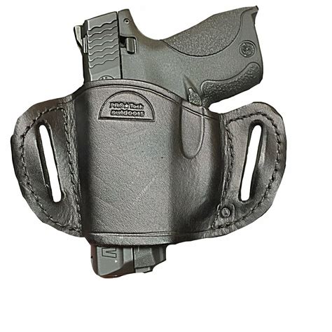 black leather belt  gun holster fits smith wesson bodyguard