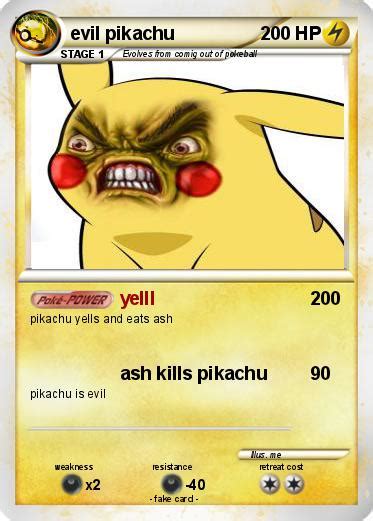 pokemon evil pikachu   yelll  pokemon card