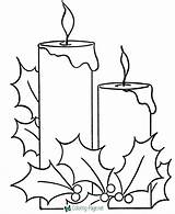 Coloring Christmas Pages Candles sketch template