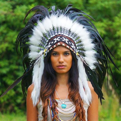 Black Native American Headdress 75cm Indian Headdress