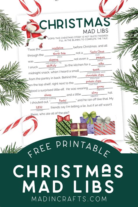 printable christmas mad libs printables mad  crafts